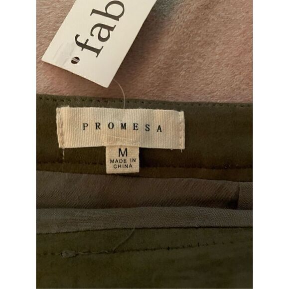 NWT Promesa Faux Suede Mini Skirt With Studs Olive Green Size M - Picture 6 of 10